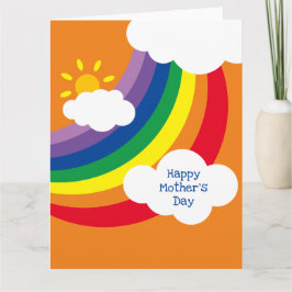 Custom Clouds, Sunshine & Rainbow Mother Day Car Karte