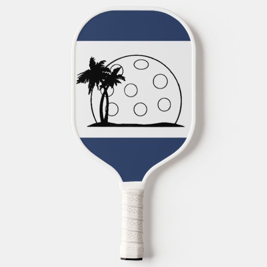 Custom Club Name Mit Monogramm White Navy Blue Pic Pickleball Schläger (Rückseite)