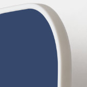 Custom Club Name Mit Monogramm White Navy Blue Pickleball Schläger (Linke Seite)