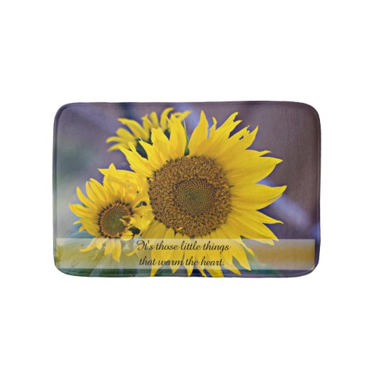 Custom Clustered Sonnenblumen Nah-Up-Foto Badematte (Vorderseite)