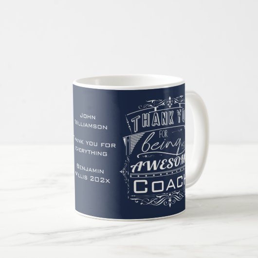 Custom Coach Vielen Dank für Ihre Wertschätzung Kaffeetasse (VorderseiteRechts)