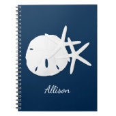 Custom Coasta Beach Blue Starfish Sand Dollar Notizblock (Vorderseite)