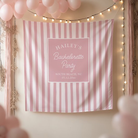 Custom Coastal Bachelorette Strand & Fun Wandteppich