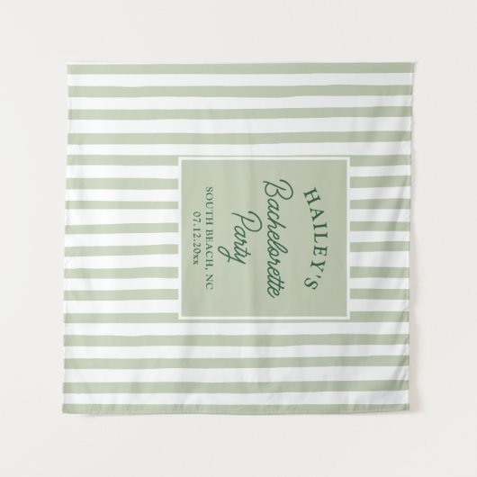 Custom Coastal Bachelorette Strand & Fun Wandteppich (Vorderseite (Horizontal))