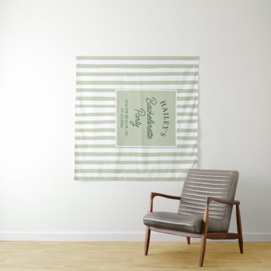 Custom Coastal Bachelorette Strand & Fun Wandteppich (Beispiel (Horizontal))