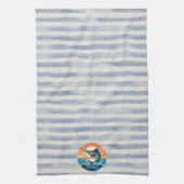 Custom Coastal/nautical/beach marlin sunset Geschirrtuch (Vertikal)
