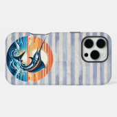 Custom Coastal/nautical/beach marlin sunset iPhone Hülle (Rückseite (Horizontal))