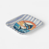 Custom Coastal/nautical/beach marlin sunset Pappteller (Gewinkelt)