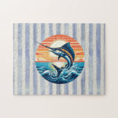 Custom Coastal/nautical/beach marlin sunset Puzzle (Horizontal)