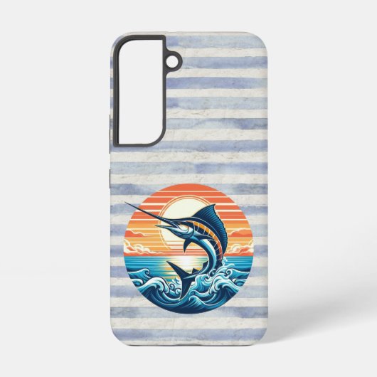 Custom Coastal/nautical/beach marlin sunset Samsung Galaxy Hülle (Rückseite)