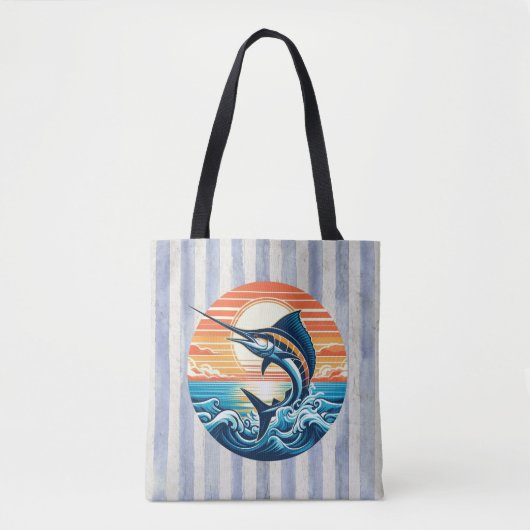 Custom Coastal/nautical/beach marlin sunset Tasche (Vorderseite)