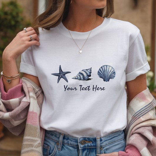 Custom Coastal Seashells Schätze Ozean Sommer T-Shirt