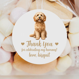 Custom Cockapoo Hunde Gastgeschenk Hochzeit Sticke Runder Aufkleber