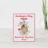 Custom Cockapoo Mama Dog Bester Crazy Dog Digitale Karte (Vorderseite)