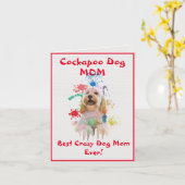 Custom Cockapoo Mama Dog Bester Crazy Dog Digitale Karte (Gelbe Blume)
