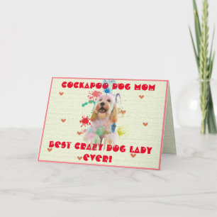 Custom Cockapoo Mama Hund Beste verrückte Dog Lade Dankeskarte