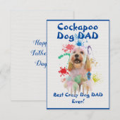 Custom Cockapoo Papa Hund Bester Crazy Dog Vater Dankeskarte (Vorne/Hinten)