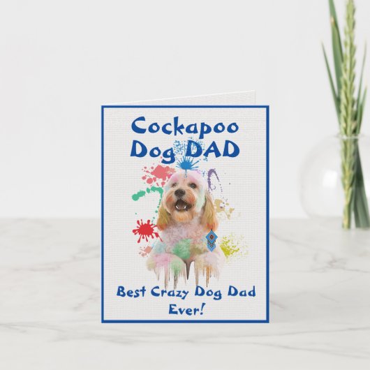 Custom Cockapoo Vater Dog Bester Crazy Dog Vater D Karte (Vorderseite)