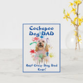 Custom Cockapoo Vater Dog Bester Crazy Dog Vater D Karte (Gelbe Blume)