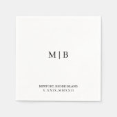 Custom Cocktail Napkin | Römisches Datum Serviette (Vorderseite)