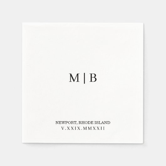 Custom Cocktail Napkin | Römisches Datum Serviette (Vorderseite)