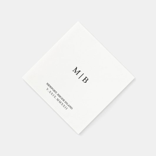 Custom Cocktail Napkin | Römisches Datum Serviette (Ecke)