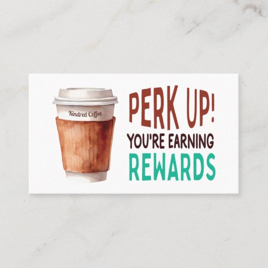 Custom Coffee Cafe Loyalty Visitenkarte (Vorderseite)
