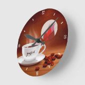 Custom Coffee Clock Cafe Wall Art Personalized Runde Wanduhr (Winkel)