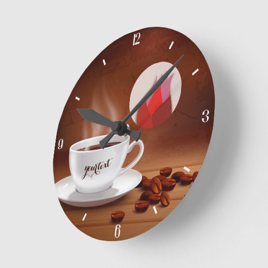 Custom Coffee Clock Cafe Wall Art Personalized Runde Wanduhr (Winkel)