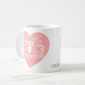 Custom Coffee Lover Pink Heart Arrow Valentine Kaffeetasse (Vorderseite Links)