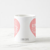 Custom Coffee Lover Pink Heart Arrow Valentine Kaffeetasse (Mittel)