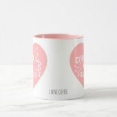 Custom Coffee Lover Pink Heart Arrow Valentine Tasse (Zentrum)