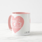 Custom Coffee Lover Pink Heart Arrow Valentine Tasse (Vorderseite Links)