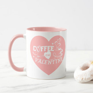 Custom Coffee Lover Pink Heart Arrow Valentine Tasse