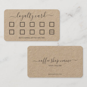 Custom Coffee Loyalty Card Einfache klassische Sch Treuekarte