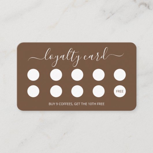 Custom Coffee Loyalty Card Einfaches Skript Treuekarte (Vorderseite)