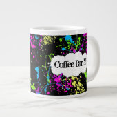 Custom Coffee Party Neon Paint Spritzer Jumbo Tass Jumbo-Tasse (Vorderseite Rechts)