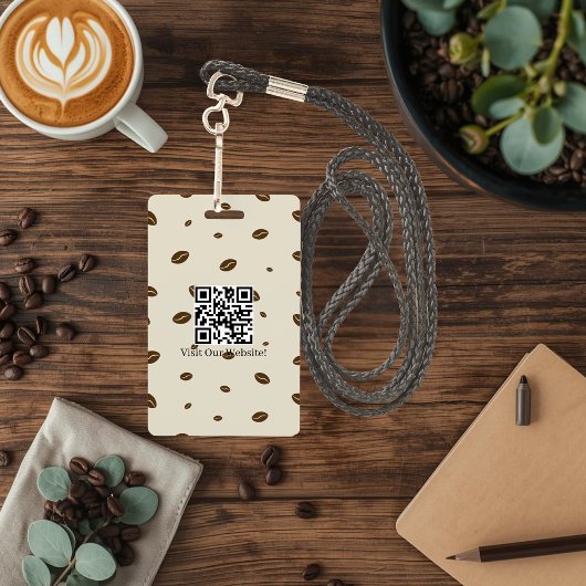 Custom Coffee Shop Badge with QR Code | Cozy Coffe Ausweis
