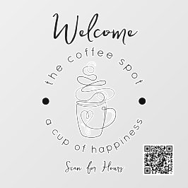 Custom Coffee Shop Fügen Sie Ihr Logo Minimalistis Fensteraufkleber