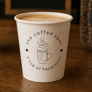 Custom Coffee Shop Fügen Sie Ihr Logo Minimalistis Pappbecher