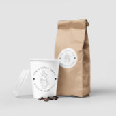 Custom Coffee Shop Fügen Sie Ihr Logo Minimalistis Runder Aufkleber