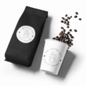 Custom Coffee Shop Fügen Sie Ihr Logo Minimalistis Runder Aufkleber