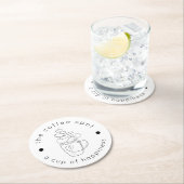 Custom Coffee Shop Fügen Sie Ihr Logo Minimalistis Runder Pappuntersetzer (Vor Ort)