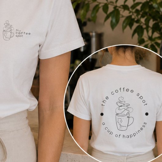Custom Coffee Shop Fügen Sie Ihr Logo Minimalistis T-Shirt