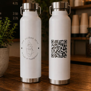 Custom Coffee Shop Fügen Sie Ihr Logo Minimalistis Trinkflasche