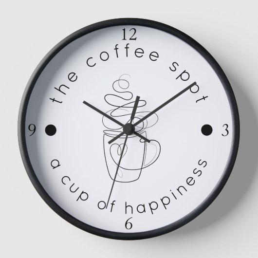Custom Coffee Shop Fügen Sie Ihr Logo Minimalistis Uhr (Vorderseite)