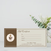 Custom Coffee Shop Gift Certificate | Personalized (Stehend Vorderseite)