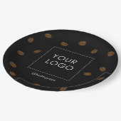 Custom Coffee Shop Kafeteria Business Logo Pappteller (Schrägansicht)