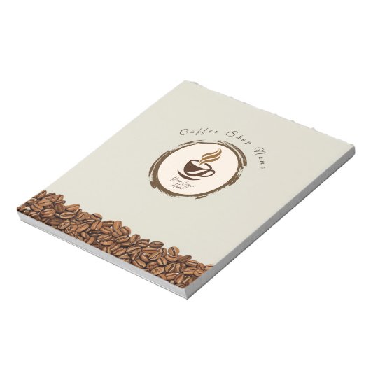 Custom Coffee Shop Notepad – Personalized Logo  Notizblock (Rotiert)