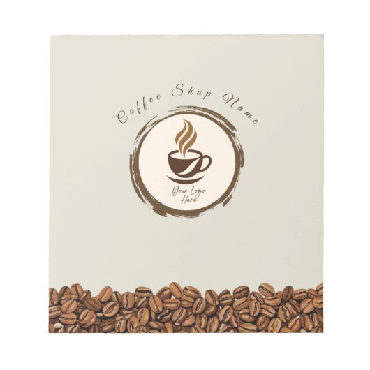 Custom Coffee Shop Notepad – Personalized Logo Notizblock (Vorderseite)